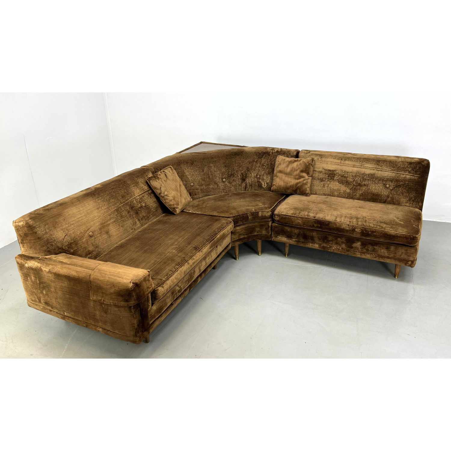 Appraisal: pcs Corner Sectional Sofa Tapered Legs Armless side piece x