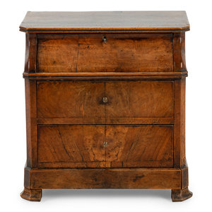 Appraisal: An Empire Style Walnut Diminutive Bureau th Century Height x