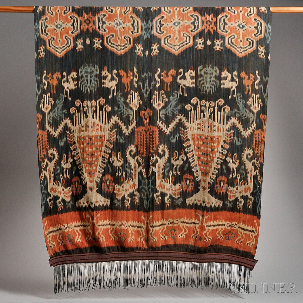 Appraisal: Ikat Cotton Textile Sumba Island th century vegetable dyed in