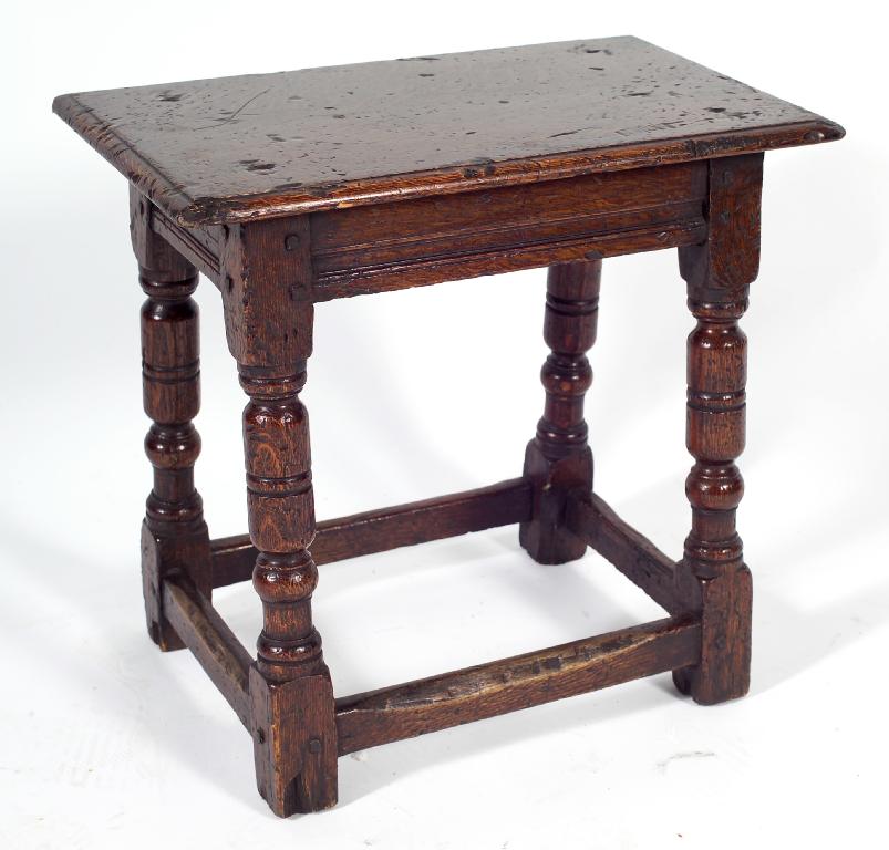 Appraisal: OAK JOINT STOOL IN th CENTURY STYLE th CENTURY moulded