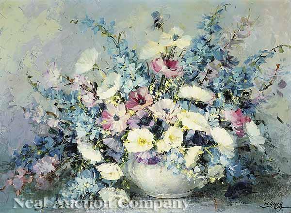 Appraisal: Margarita Hahn Vidal American New York b Garden Poem oil