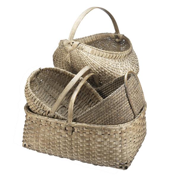 Appraisal: Four country baskets th th C Including large buttocks basket