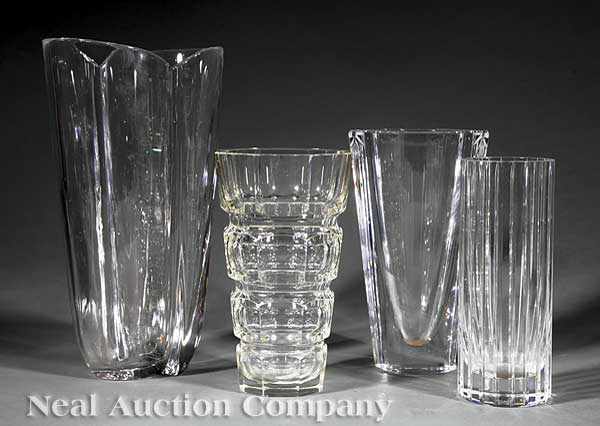 Appraisal: A Group of Four Crystal Vases one Val St Lambert