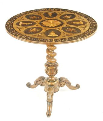 Appraisal: A th century French olivewood and marquetry occasional table by