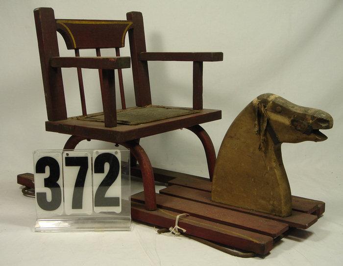 Appraisal: Antique Rocking Horse Chair Wood inches long inches high and