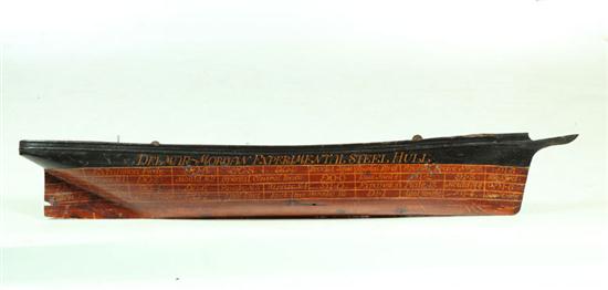 Appraisal: HALF HULL MODEL American or English th century pine Carved