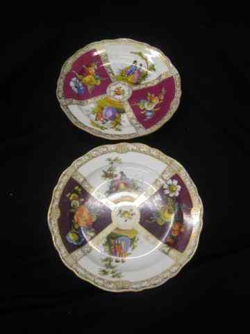 Appraisal: Pair of Meissen Handpainted Porcelain Plates panels with courting scenes