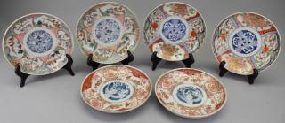 Appraisal: Japanese Imari Porcelain Dishes with blue floral motif decorating the