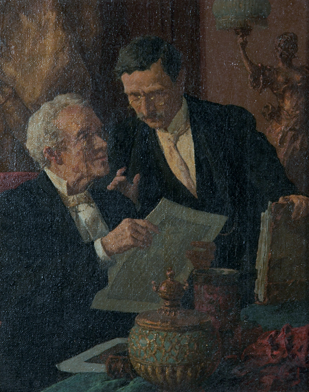 Appraisal: Louis Henry Charles Moeller American - Two Gentlemen in Conversation