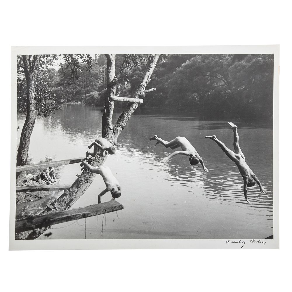 Appraisal: A Aubrey Bodine Boys Swimming in the Patapsco American -