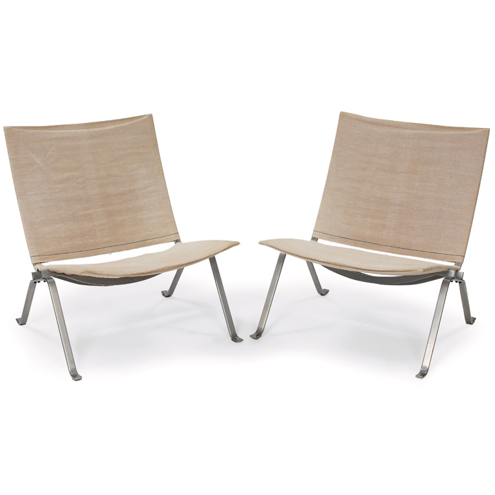 Appraisal: Poul Kjaerholm PK chairs pair by E Kold Christensen steel