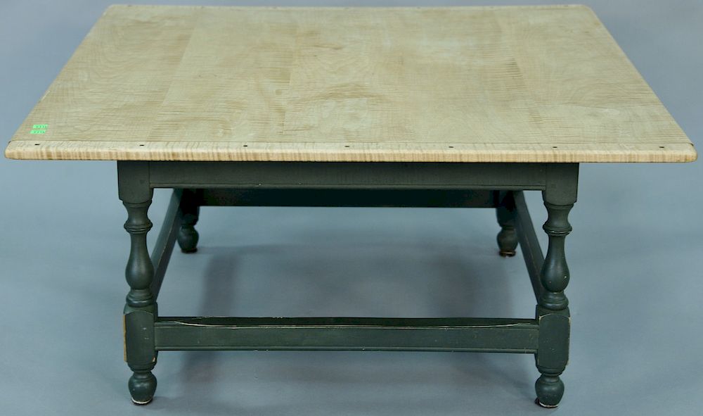 Appraisal: Tiger maple coffee table ht in top x Tiger maple