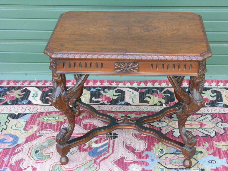 Appraisal: S ART NOUVEAU FIGURAL CARVED TABLE Size by by Condition