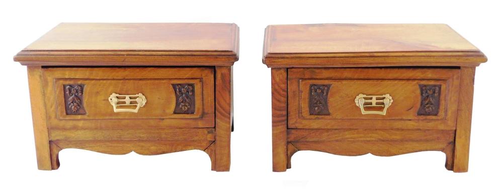 Appraisal: Pair of miniature chests with single drawer th C wood