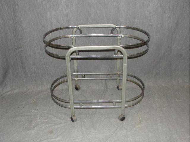 Appraisal: Art Deco Tea Cart glass as is From a Manhattan