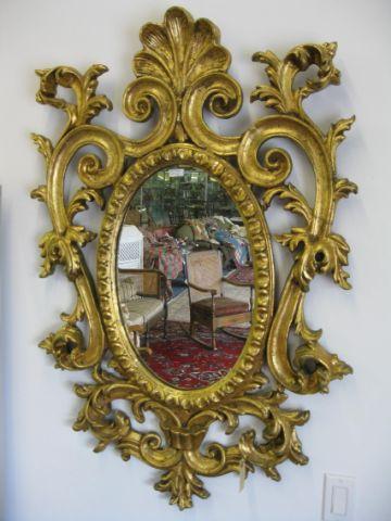 Appraisal: Italian Gilt Rococo Mirror oval x overall