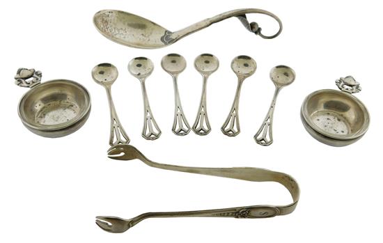 Appraisal: SILVER Assorted sterling silver servingware mainly Georg Jensen ten pieces