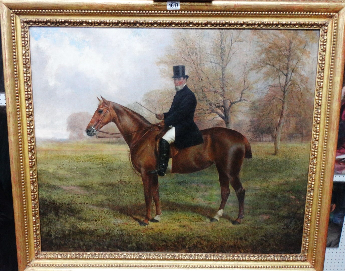 Appraisal: English School th century A gentleman on horseback oil on