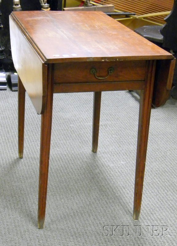 Appraisal: Federal Cherry Drop-leaf Pembroke Table with End Drawer