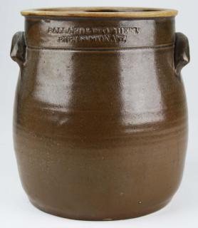 Appraisal: Ca Ballard Brothers Burlington Vt Crock brown slip glaze slightly