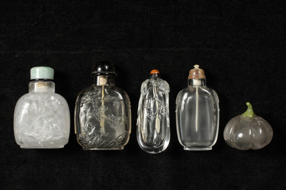 Appraisal: A GROUP OF ROCK CRYSTAL SNUFF BOTTLES - Including A