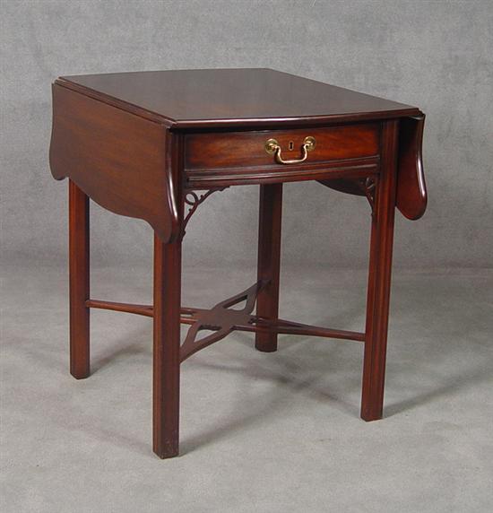 Appraisal: Henkel Harris Chippendale Style Walnut Drop Leaf Table Molded Marlborough