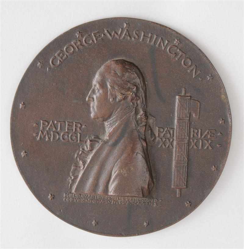 Appraisal: AUGUSTUS SAINT- GAUDENS - PRESIDENT WASHINGTON CENTENNIAL MEDAL Bronze signed