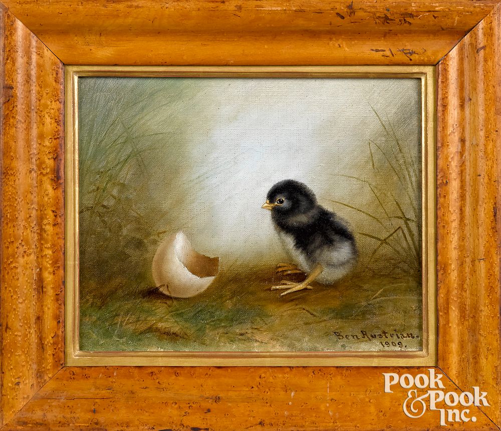 Appraisal: Ben Austrian oil on canvas of a chick and shell