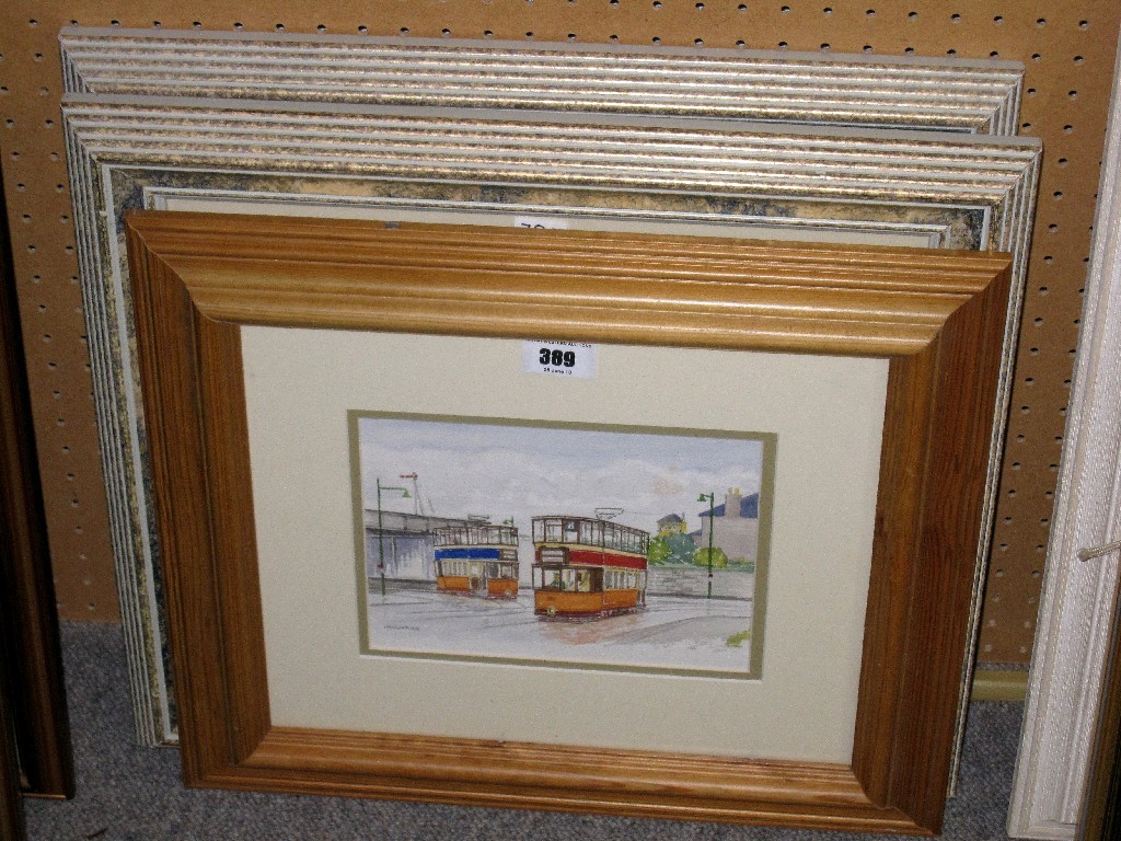 Appraisal: Three watercolours of trams all signed McIlwrick