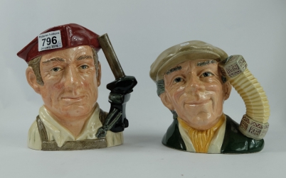 Appraisal: Royal Doulton large character jugs Blacksmith D and The Busker