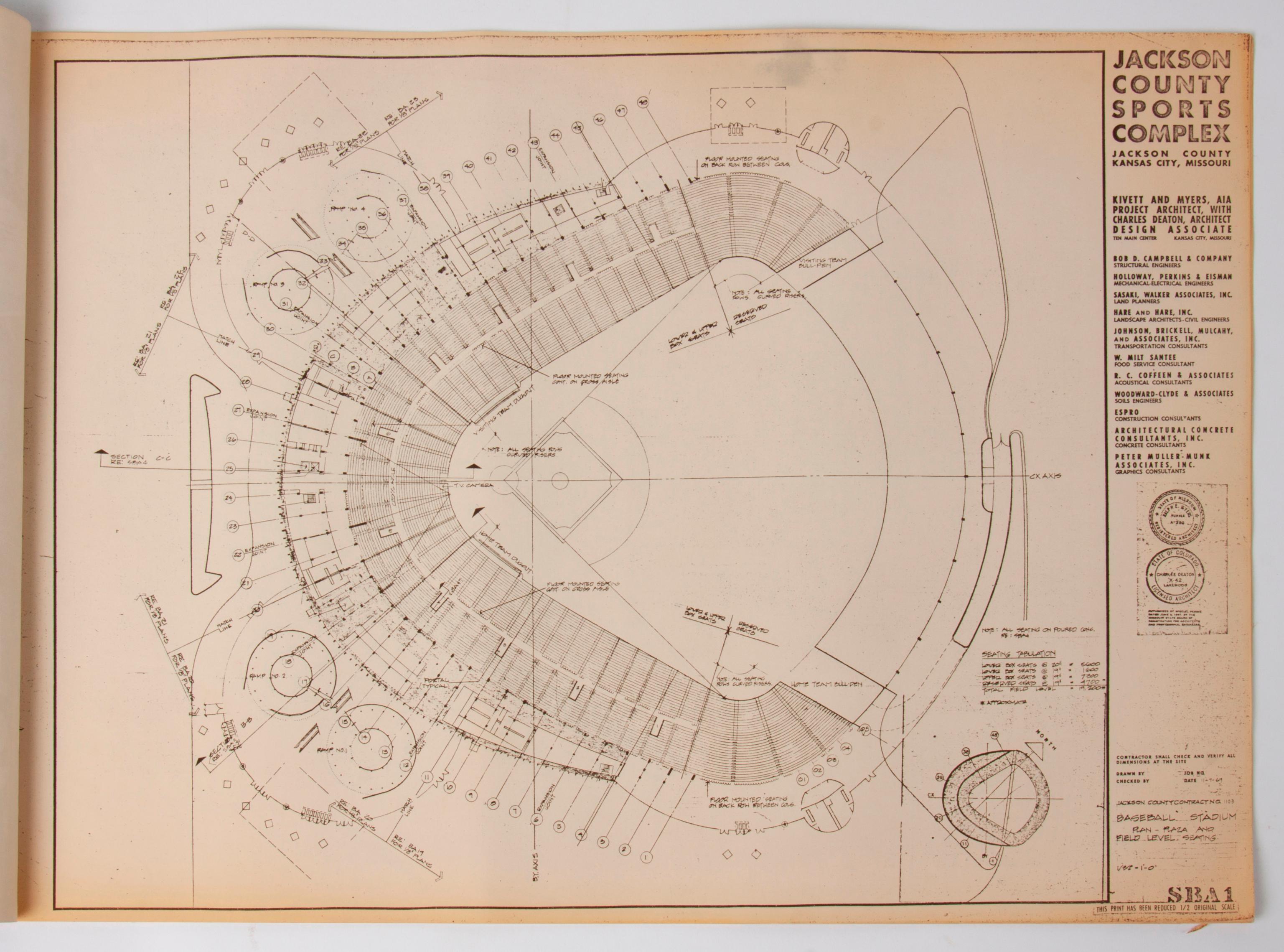 Appraisal: ARROWHEAD KAUFFMAN ARCHITECTURAL BLUEPRINTS architectural blueprints for the Jackson County