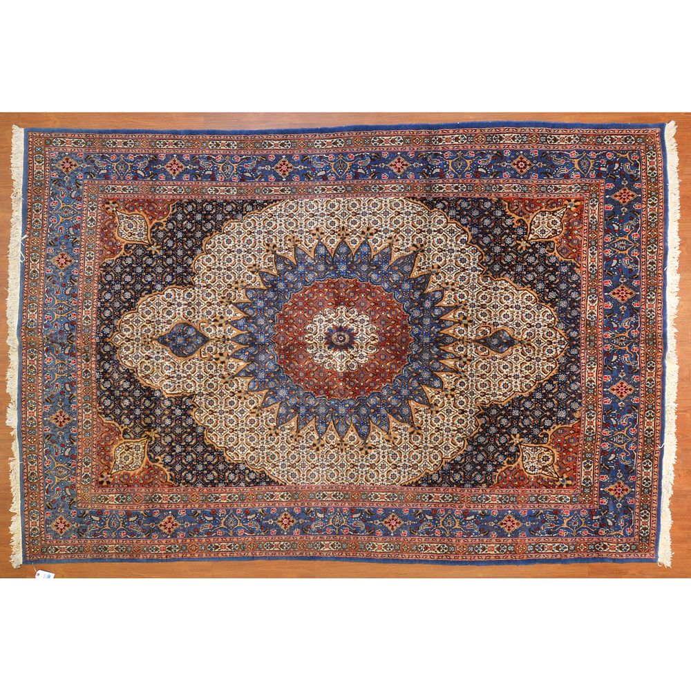 Appraisal: Moud Rug Persia x Third quarter- th century hand-knotted wool