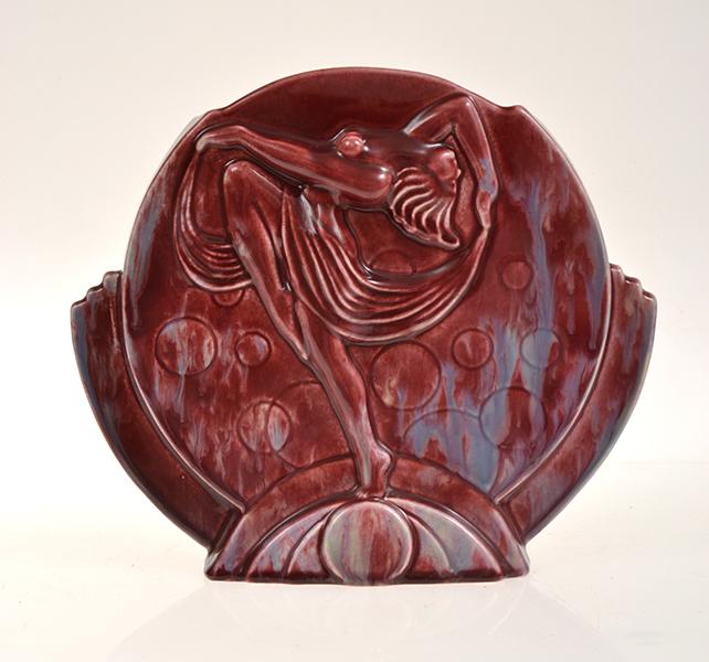 Appraisal: ART DECO MCP POTTERY CIRCULAR VASE WITH DANCER MOTIF