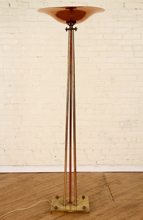 Appraisal: ITALIAN BRASS AND COPPER FLOOR LAMP An Italian brass and