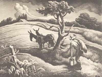 Appraisal: Thomas Hart Benton American - Approaching Storm Lithograph signed in