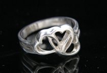 Appraisal: Tiffany Co Sterling Silver Triple Heart Ring Marked Tiffany ring