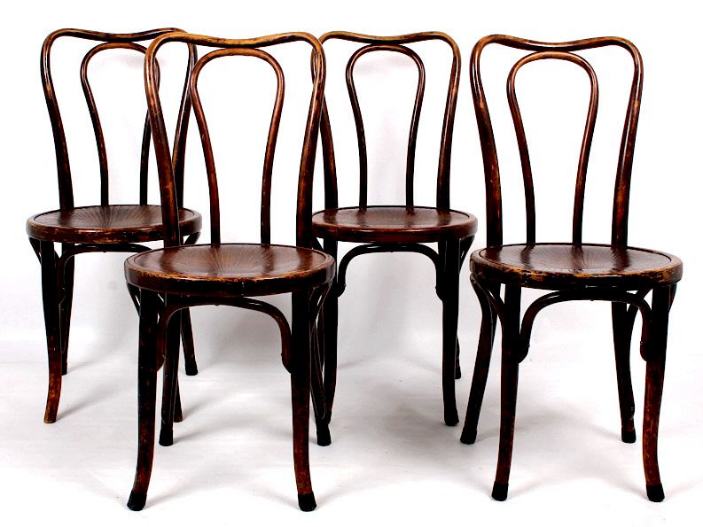 Appraisal: Four Jacob Josef Kohn Bentwood Parlor Chairs For your bidding