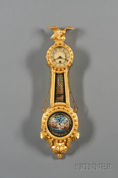 Appraisal: Miniature Bride's Model Girandole Wall Clock by John P Creed