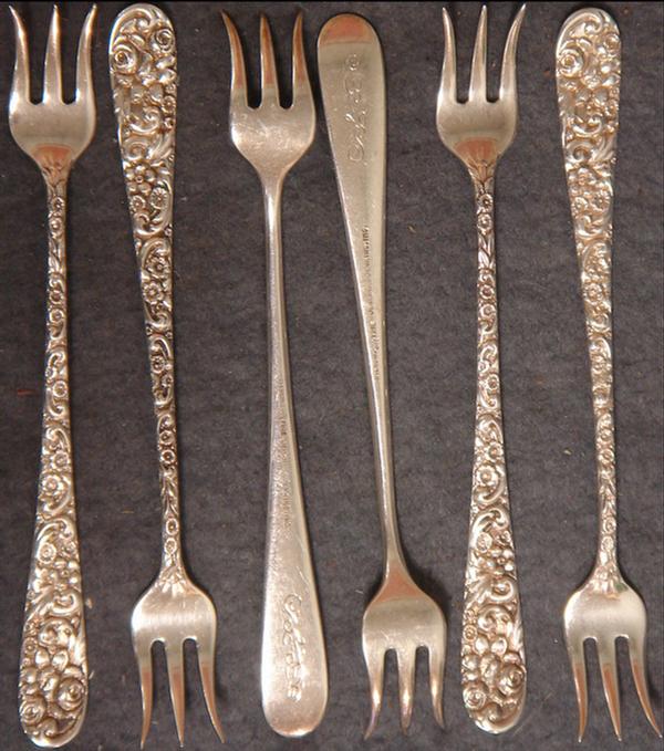 Appraisal: Jenkins Jenkins sterling silver seafood forks mono TO Estimate -