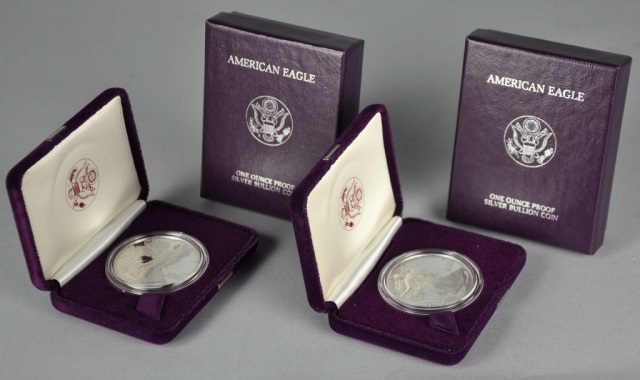 Appraisal: Two Proof Silver Eagle Comes in presentation box with mint