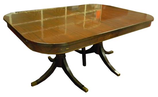 Appraisal: Georgian style double pedestal dining room table Watertown Slide Table