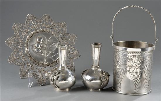 Appraisal: Group of pieces of Tufts silver plate Late th early