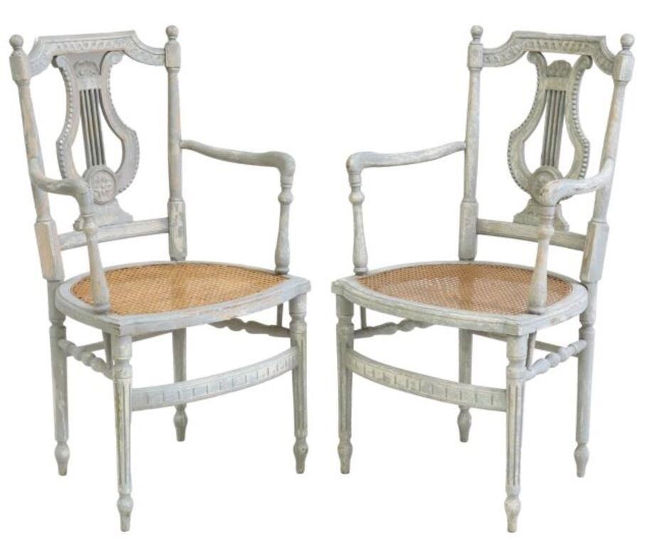 Appraisal: lot of French Louis XVI style armchairs early th c