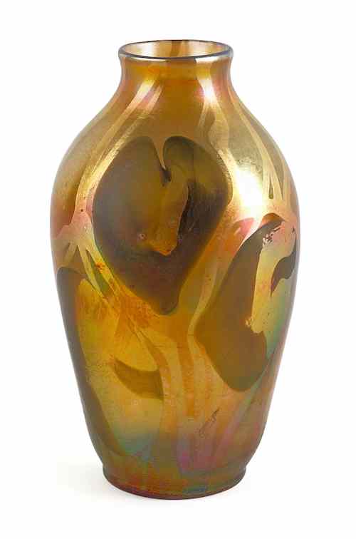 Appraisal: Tiffany Favrile glass vase signed and numbered N bearing the