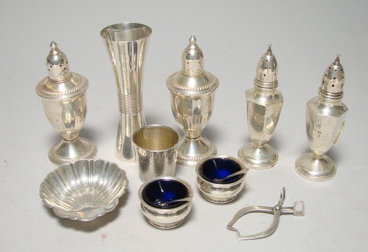 Appraisal: TWELVE PIECES OF STERLING SILVER HOLLOWWARE By various makers Includes