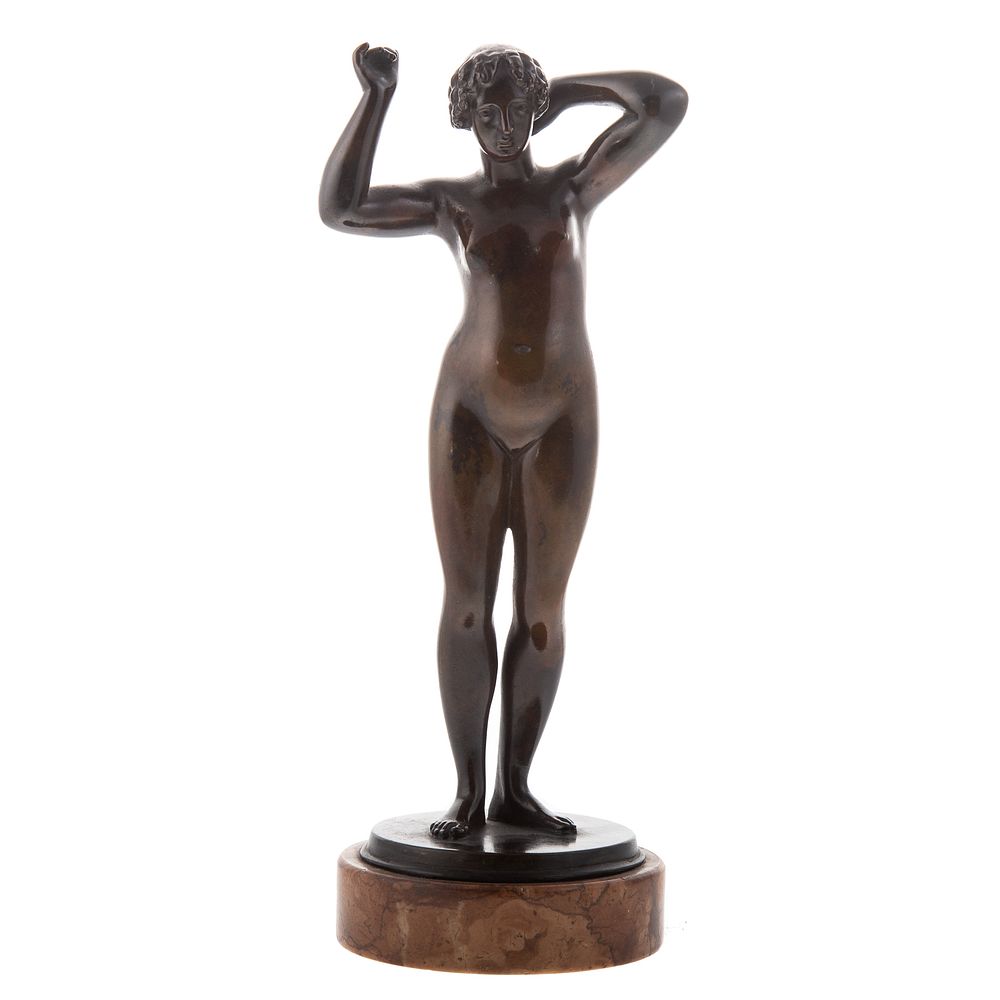 Appraisal: Classical Style Bronze Female Nude Early th century mounted on