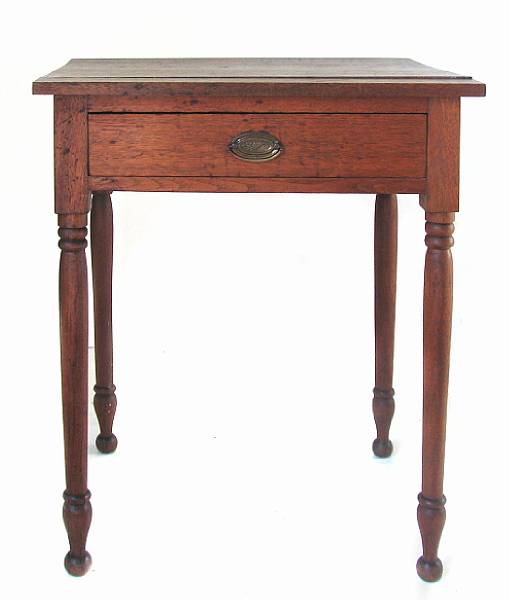 Appraisal: A Federal walnut single drawer work table early th century