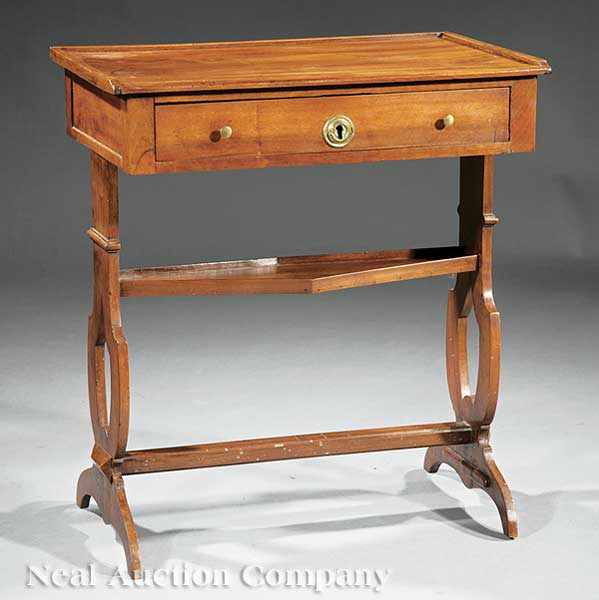 Appraisal: An Italian Neoclassical Walnut Work Table early th c tray