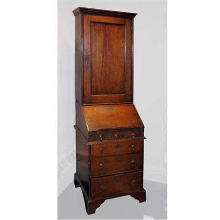 Appraisal: Provincial George II Oak Bureau Cabinet Estimate -