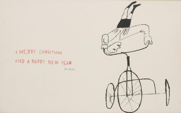 Appraisal: A CIRCA MID TH CENTURY BEN SHAHN CHRISTMAS CARDThe paper